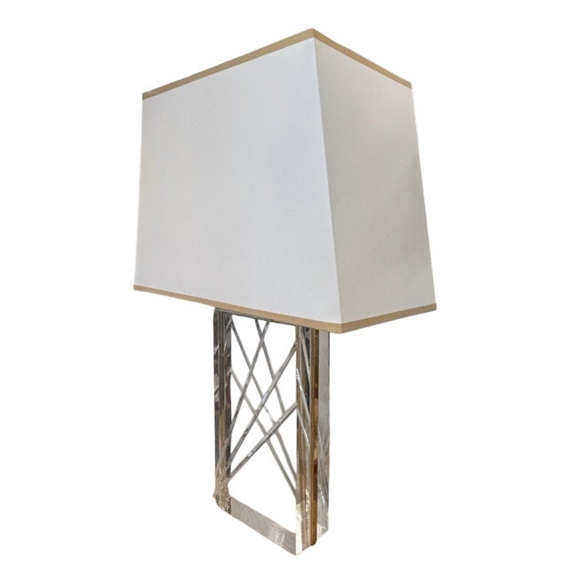Metal Hollywood Regency Cut Crystal Lamps, 1970s, Set of 2 For Sale - Image 7 of 7