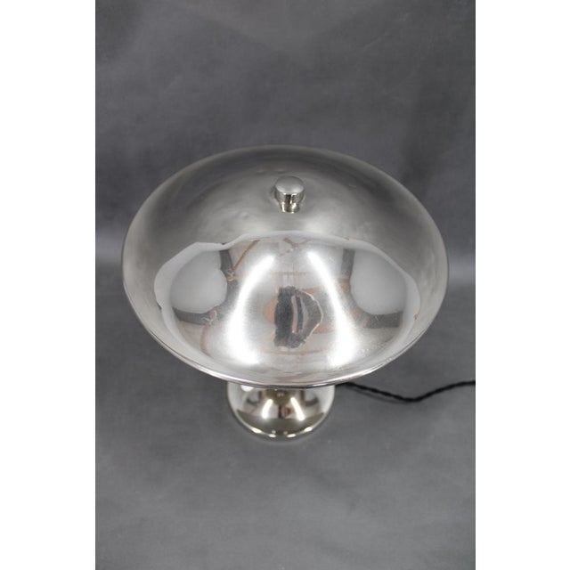 1930s Art Deco Nickel Table Lamp, Czech, 1930s For Sale - Image 5 of 12