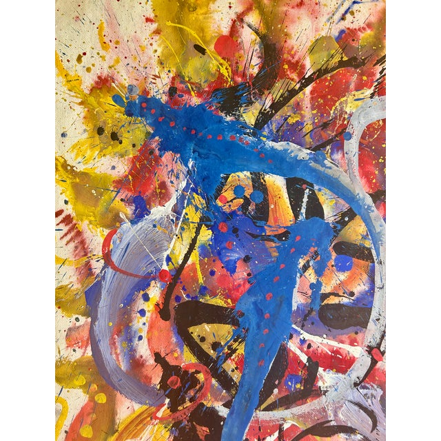 1970s Hendrik Grise Signed Vintage Original Abstract Expressionist Painting For Sale - Image 5 of 8