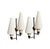 Pair of large Italian wall lights from the 1950s, featuring elegant opaline glass shades, black lacquered brass arms and...