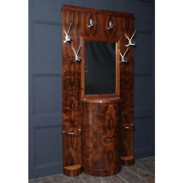 Art Deco Figured Walnut Hall Stand, 1930s For Sale - Image 4 of 16