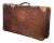 Distressed Leather Suitcase With Brass Locks C.1940 For Sale