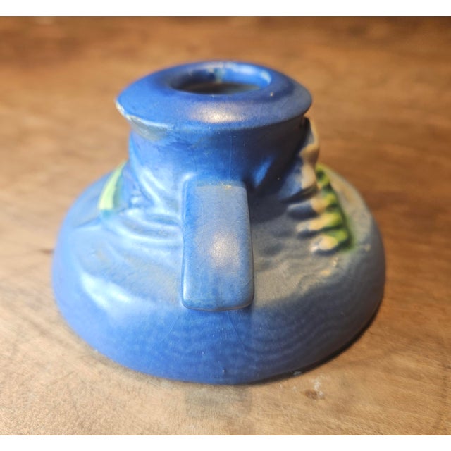 Roseville Blue Freesia Single Candle Holder For Sale In Charlotte - Image 6 of 9