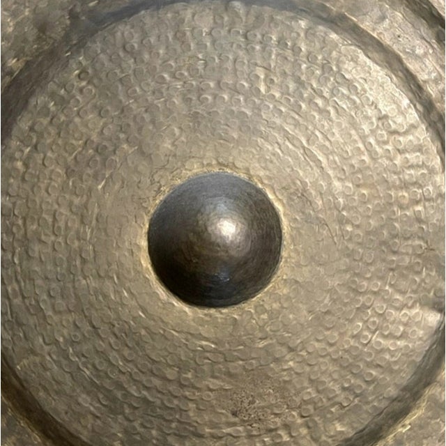 Mid 20th Century Antique Large 30" Hand-Hammered Bronze Nipple Gong Southeast Asian Temple For Sale - Image 5 of 5