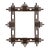 Antique 1900s Large Geometric Decorated Folk Art Wood Picture Frame - Adirondack Eastlake Style W/ Gold Painted Arrow Motif - 24.5" X 23.75" For Sale - Image 14 of 16