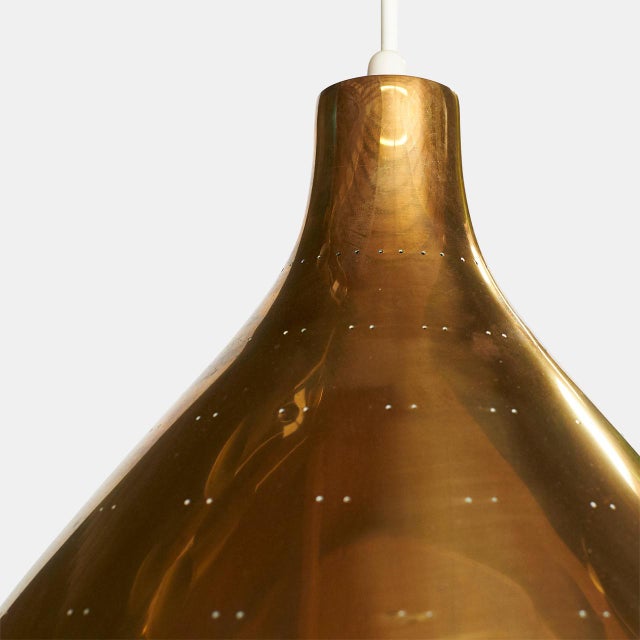 Idman 1950s Brass Pendant by Paavo Tynell For Sale - Image 4 of 6