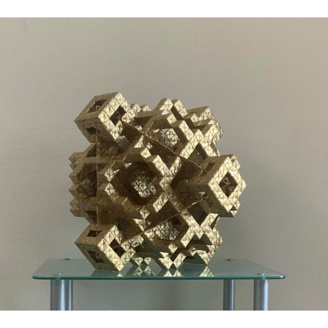 Paper Cubic Fusion Octahedral Pyramid, Original Abstract Sculpture by Vance Houston For Sale - Image 7 of 9