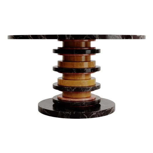Stacked Silhouette Marble Sun Dining Table by Esther Knopfler For Sale