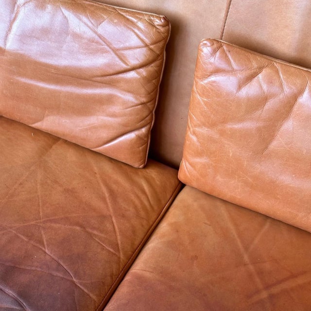 Fiftyish Wingback Leather Sofa by Vladimir Kagan for American Leather For Sale - Image 11 of 12