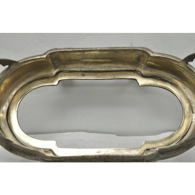 Vintage French Louis XVI Baroque Style Bronze Planter Centerpiece Bowl Dish For Sale - Image 16 of 18