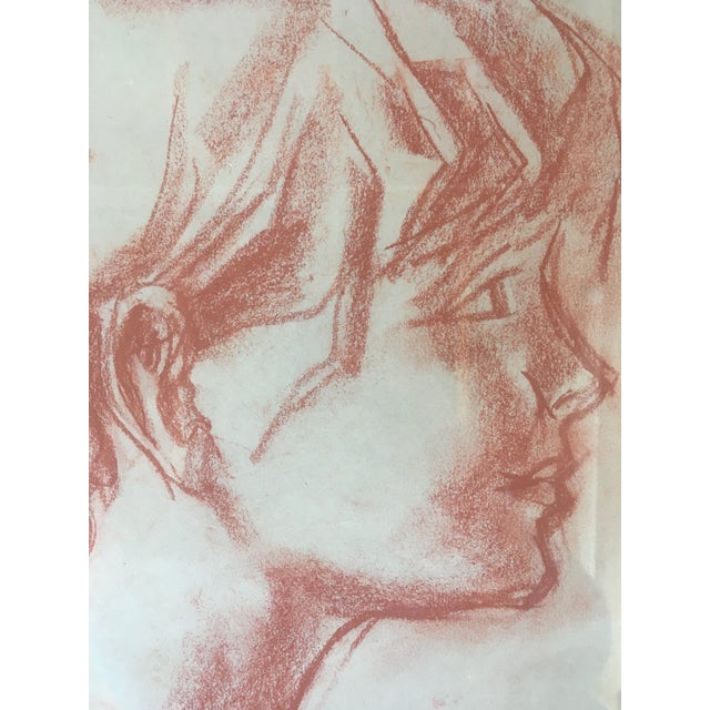 Early 20th Century Framed Portrait of a Young Girl Drawing by Listed Italian Artist For Sale - Image 4 of 11