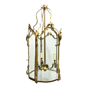1920's French Gild Bronze Lantern