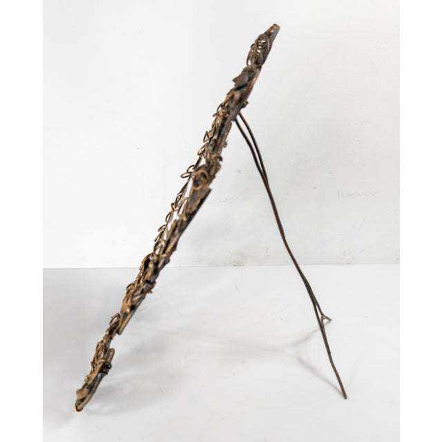 19th Century Austrian Bronze Ivy Vine and Berry Motif Table Mirror Possibly by Bergman For Sale - Image 11 of 15