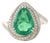 VRJewels 3.74ct Pear Shape Emerald Diamond Double Halo Cocktail Ring 18k Gold Size 5 For Sale