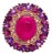 Bochic “Capri” Vintage Ruby, White Topaz & Amehtyst Ring — 18K Gold & Silver For Sale