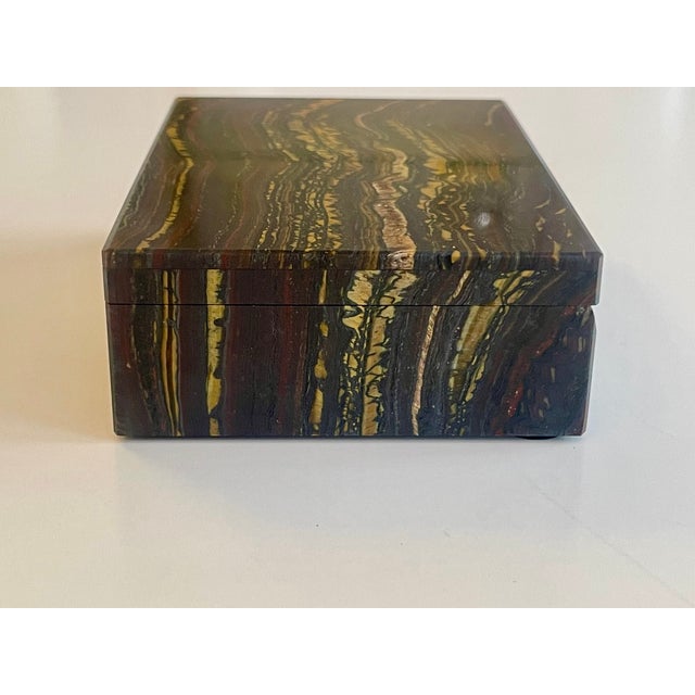 Handcrafted Box in Tiger Iron, Italy, 1950s For Sale - Image 4 of 15