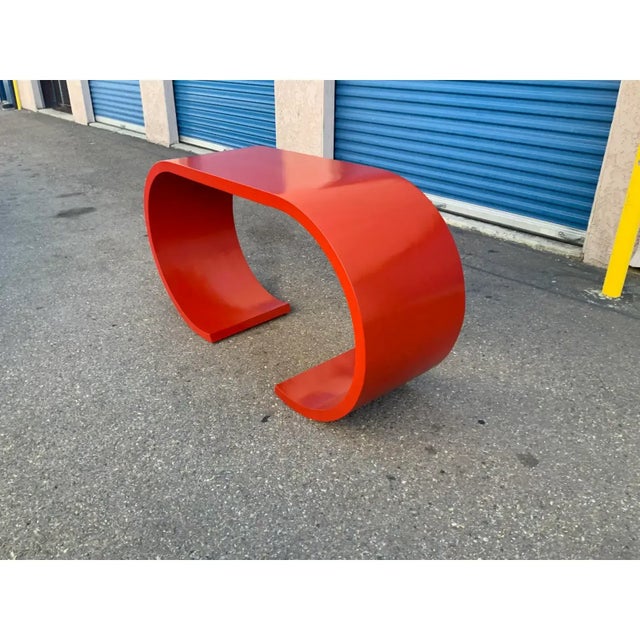 2000 - 2009 Mid Century Modern Waterfall Style Console Corvette Red For Sale - Image 5 of 5