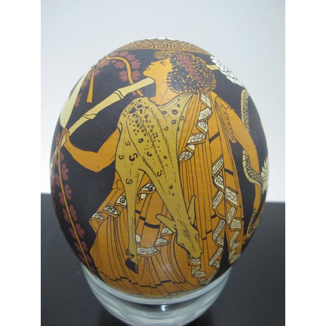 Yiannis Nomikos Exekias Male Homoerotic Mythology Painting Art on Ostrich Egg For Sale - Image 4 of 10