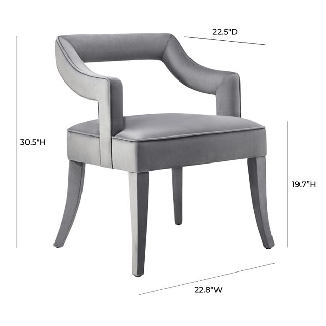Tiffany Grey Velvet Chair For Sale In Los Angeles - Image 6 of 8
