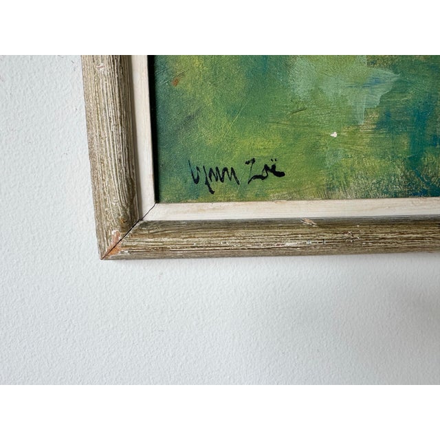 1960s Vintage Impressionist Row Houses Oil on Canvas Painting, Signed For Sale - Image 9 of 12