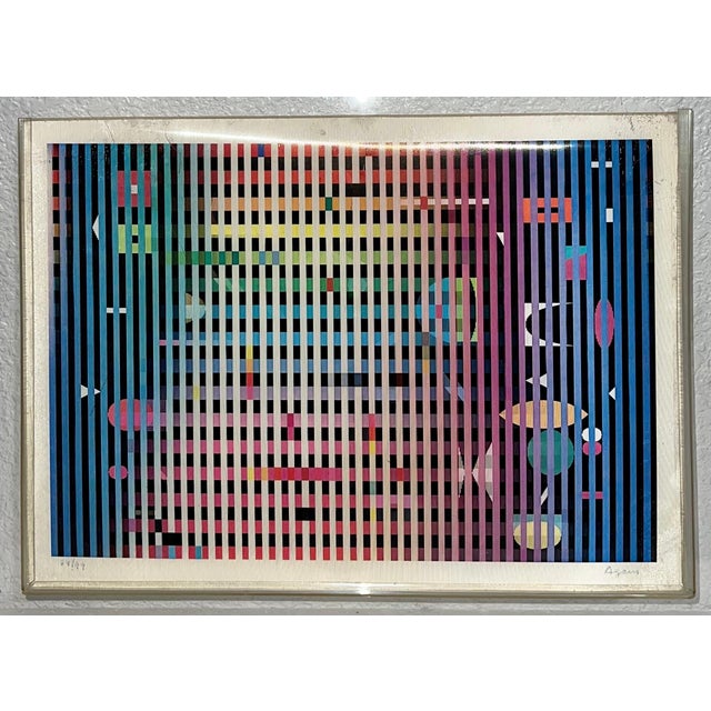 Printmaking Materials Yaacov Agam, Agam Lenticular Kinetic Agamograph Hand Signed numbered Israeli Kinetic Op Art For Sale - Image 7 of 16