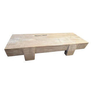 Andrianna Shamaris Century Old Teak Wood Coffee Table For Sale