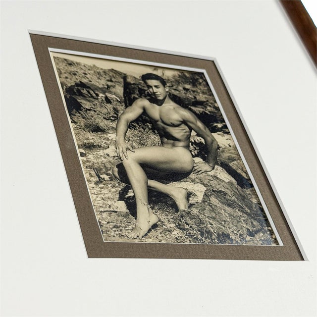 White 1951 Bruce of Los Angeles Original Vintage Male Physique Photographs | Framed Pair, Queer Visual Culture For Sale - Image 8 of 9