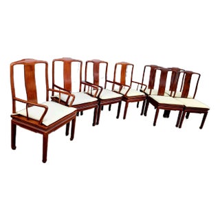 Vintage Henredon Ming-Style Solid Walnut Dining Chairs--Set of 6 For Sale