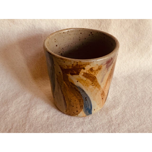 Hand-Painted Stoneware Vase by Vermont Potter Joe Gilmartin For Sale - Image 12 of 12