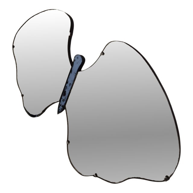 Cristal Art Butterfly-Shaped Mirror, 1950s For Sale