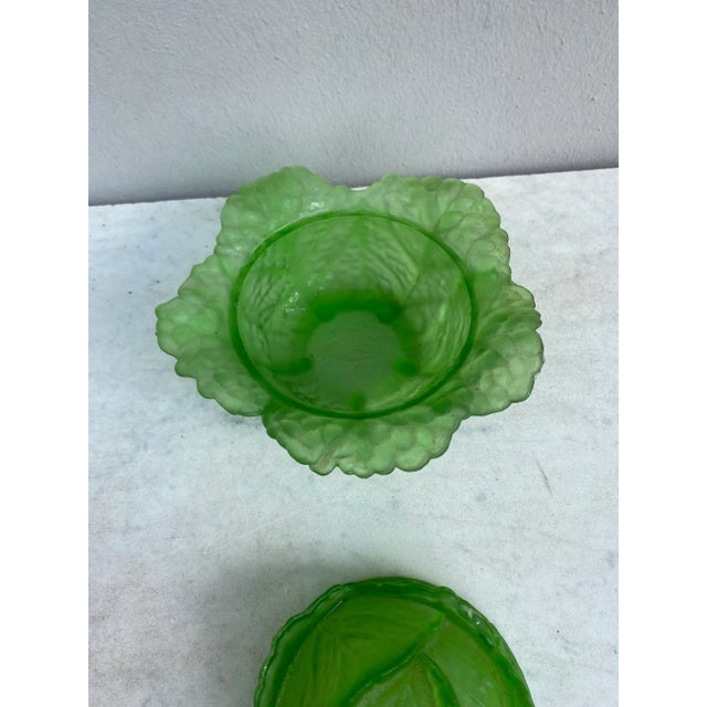 1960s French Green Glass Cabbage Box Circa 1970 For Sale - Image 5 of 7