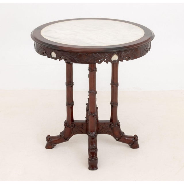 Wood Victorian Chinoiserie Style Mahogany Center Table For Sale - Image 7 of 7