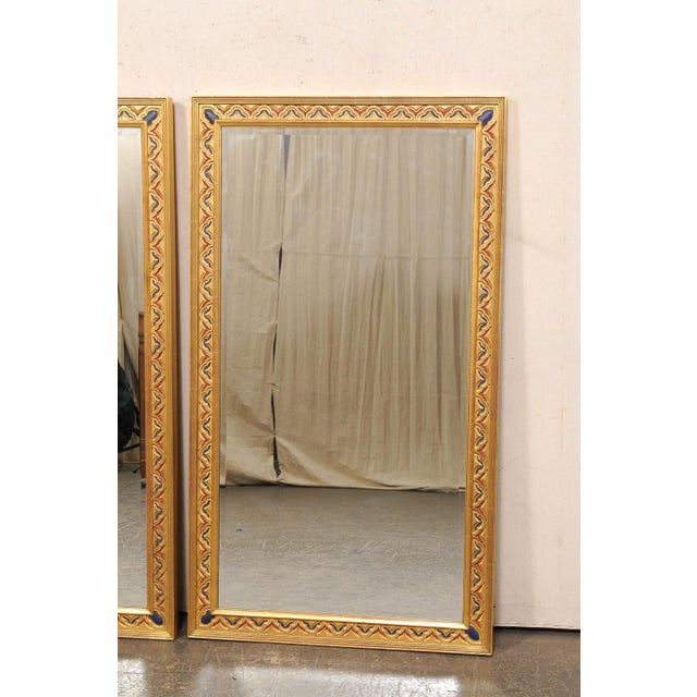 Mid 20th Century Large Pair of Richly Decorated Gilt Mirrors For Sale In Atlanta - Image 6 of 12