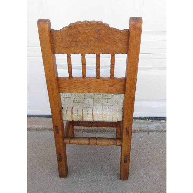 Early 20th Century New Mexico Handmade Wpa Spanish Colonial Revival Pine Chair For Sale - Image 4 of 17