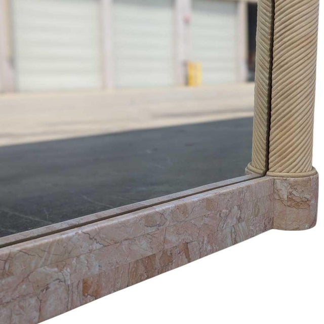 1980s Postmodern Tessellated Stone Arched Wall Mirror For Sale - Image 16 of 18