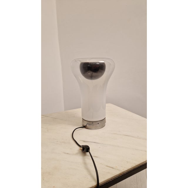 Saffo Table Lamp in Metal and Glass by Angelo Mangiarotti for Artemide, 1960s For Sale - Image 6 of 18