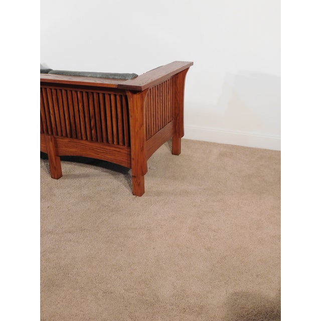 Wood Vintage Kimball Furniture Antique Style Mission Prairie Arts & Crafts Oak Sofa For Sale - Image 7 of 18