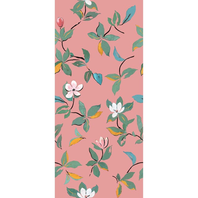 Large Scale, Magnolias Wallpaper by Paule Marrot in Pink For Sale