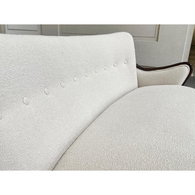 1940s Danish Modern Sofa by Alfred Christensen in Ivory Bouclé For Sale - Image 11 of 18
