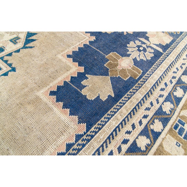 Beige House of Séance - 1920s Antique Oushak Medallion Hand-Knotted Rug - 7’6” X 13’4” For Sale - Image 8 of 10