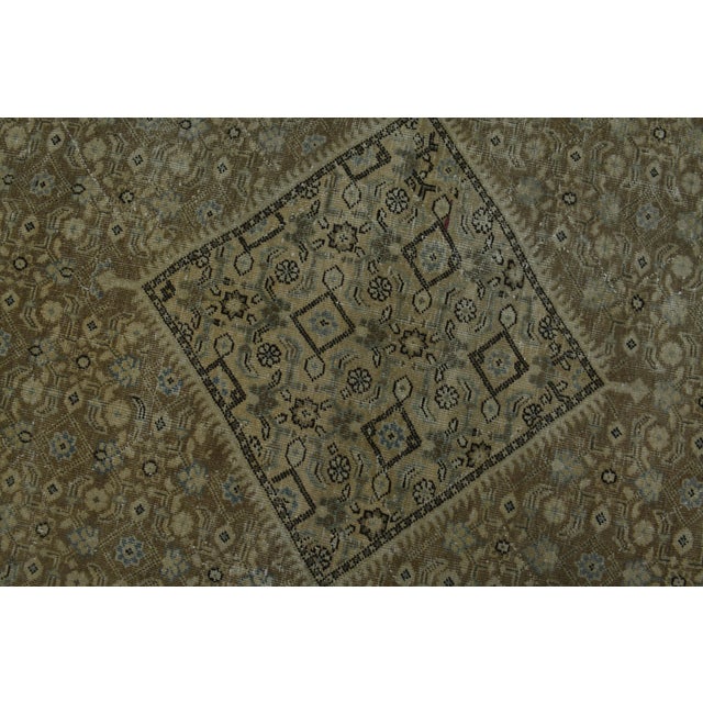 Textile 1970s Vintage Persian Handknotted Wool Green Oversize Area Rug For Sale - Image 7 of 11