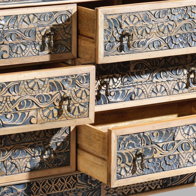 Vintage Chest of Drawers with Relief Carving, 1950s For Sale - Image 6 of 9