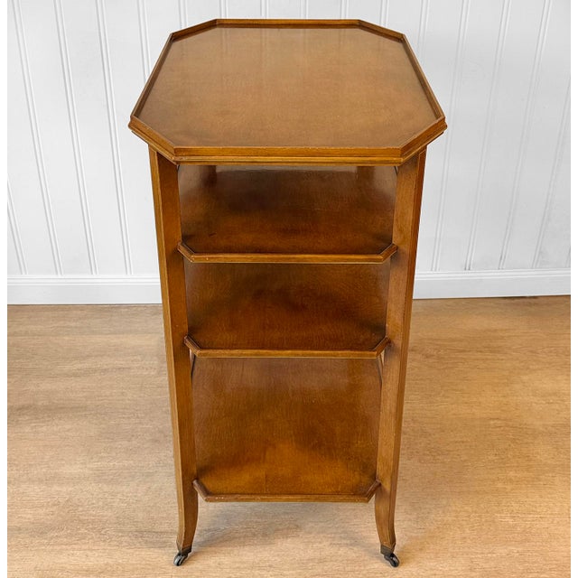Early 20th Century Vintage French Country Octagonal 4-Tier Serving Cart Table For Sale - Image 5 of 13