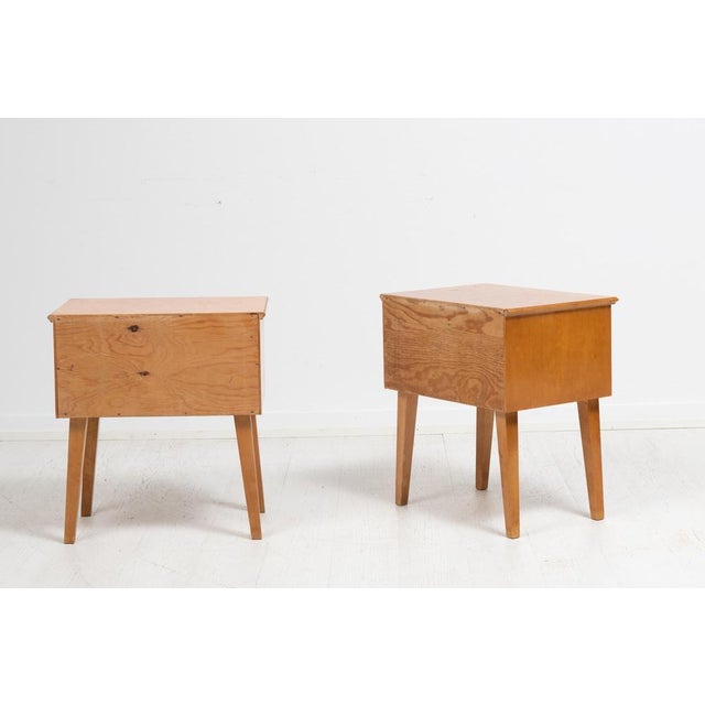 Brown Art Deco Swedish Birch Nightstands, 1920s, Set of 2 For Sale - Image 8 of 9