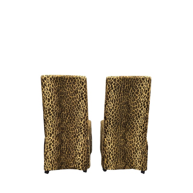 Modern Vintage Henredon Style High-Back Skirted Side Chairs – Pair For Sale - Image 3 of 11