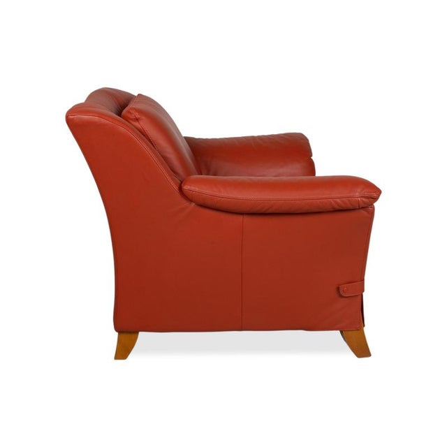 Armchair in Red Leather by Natuzzi For Sale - Image 12 of 16