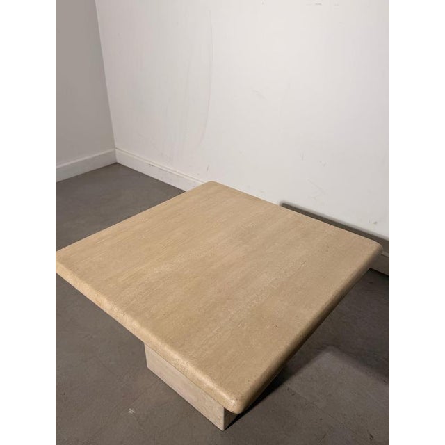 Vintage Travertine Side Table For Sale - Image 3 of 5