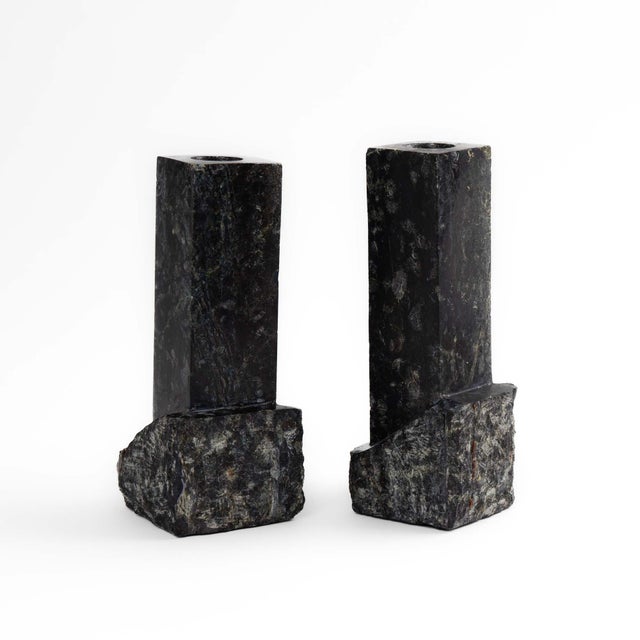 Vintage Marble Sculptural Candleholders - A Pair For Sale - Image 11 of 12
