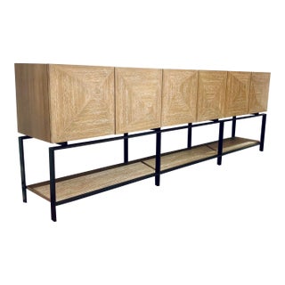 Revelation Organic Modern Cerused Oak Finished Trapezoid Cabinet For Sale