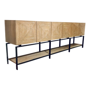 Revelation Organic Modern Cerused Oak Finished Trapezoid Cabinet